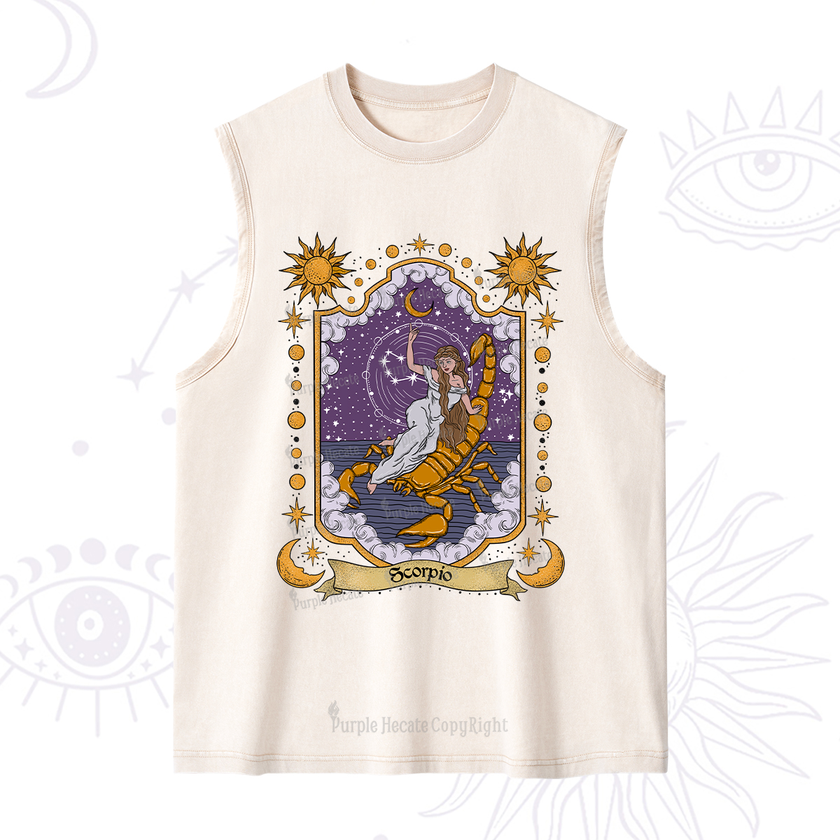 Purplehecate Scorpio Zodiac Washed Tank