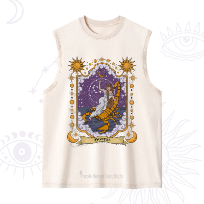 Purplehecate Scorpio Zodiac Washed Tank