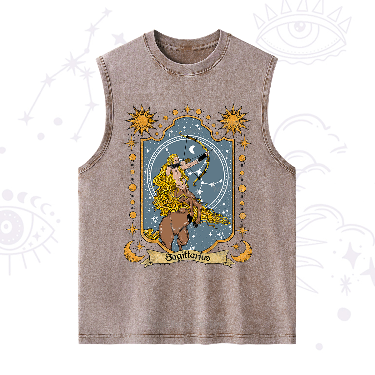 Purplehecate Sagittarius Zodiac Washed Tank