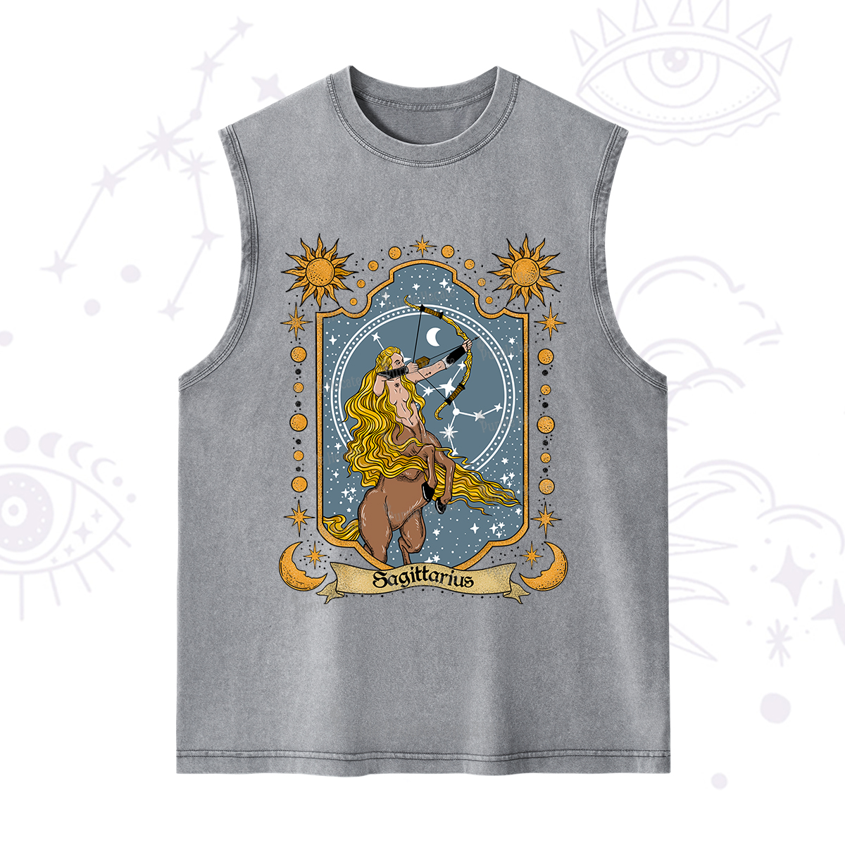 Purplehecate Sagittarius Zodiac Washed Tank