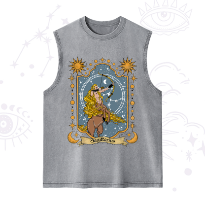 Purplehecate Sagittarius Zodiac Washed Tank