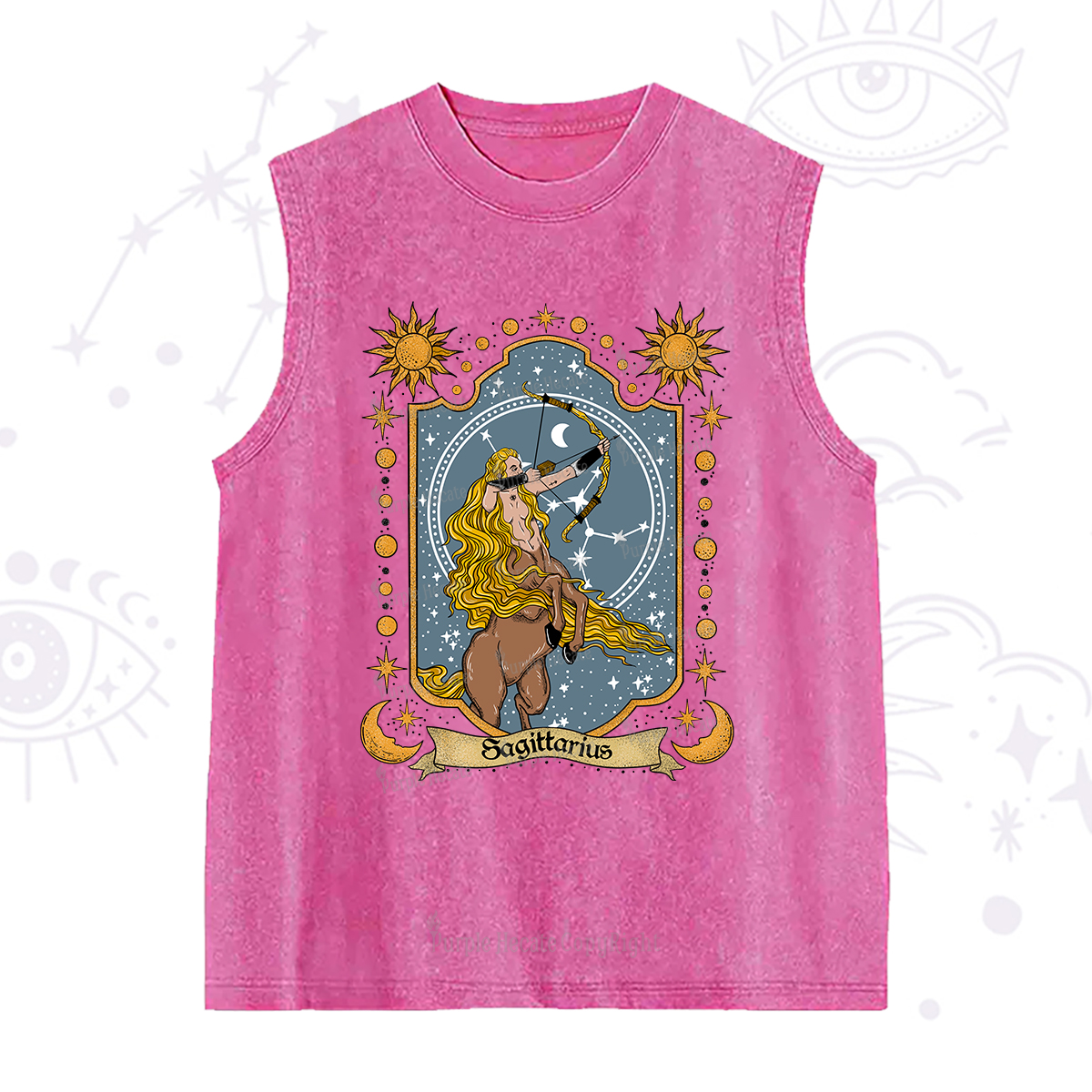 Purplehecate Sagittarius Zodiac Washed Tank