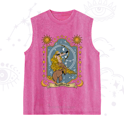 Purplehecate Sagittarius Zodiac Washed Tank