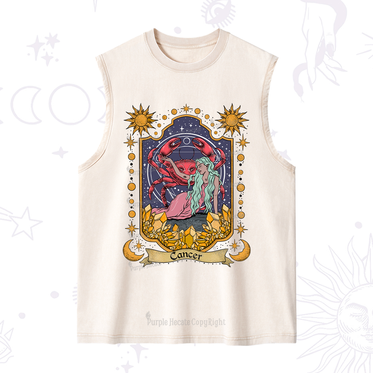 Purplehecate Cancer Zodiac Washed Tank