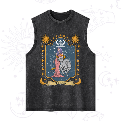 Purplehecate Taurus Zodiac Washed Tank