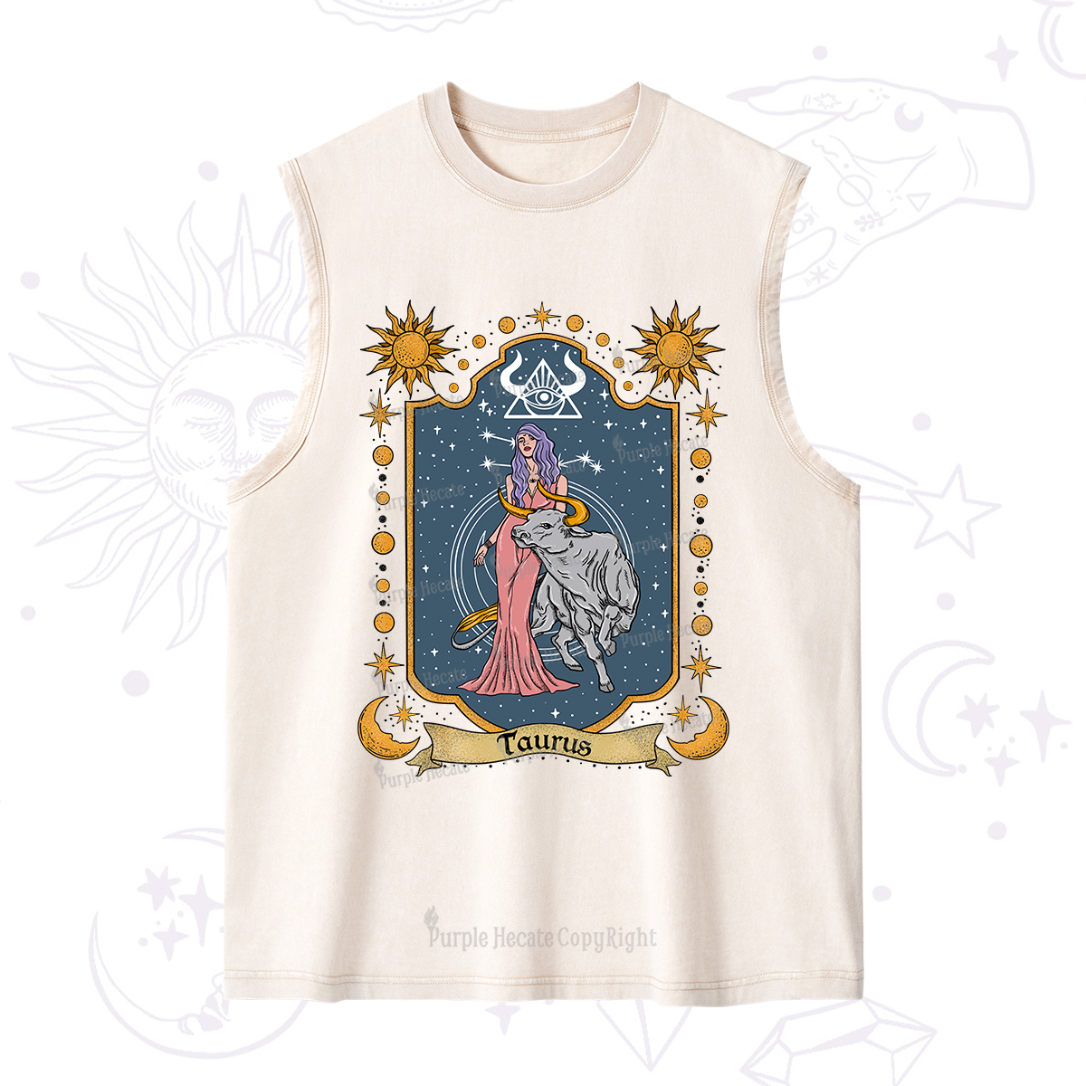 Purplehecate Taurus Zodiac Washed Tank