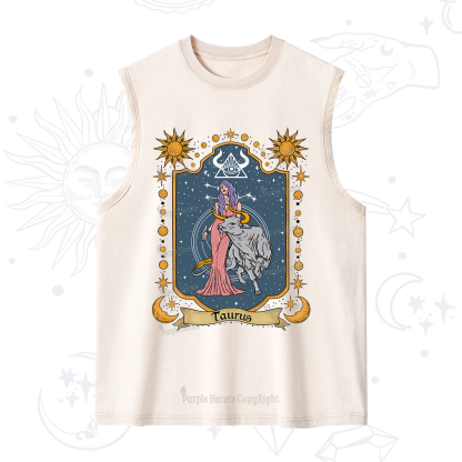 Purplehecate Taurus Zodiac Washed Tank