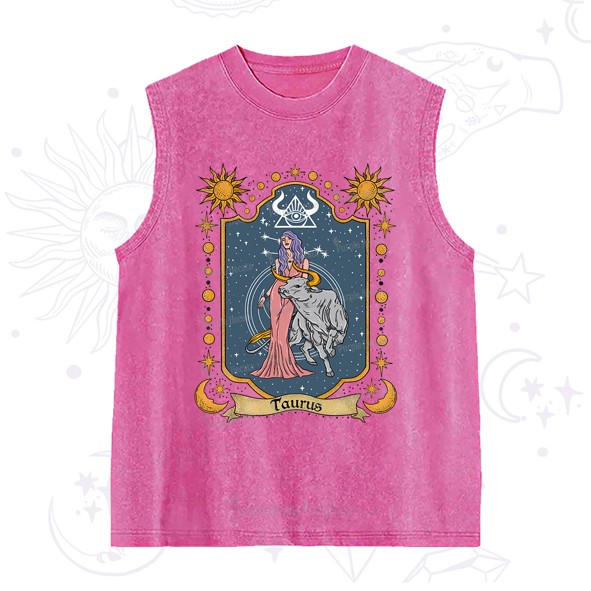Purplehecate Taurus Zodiac Washed Tank