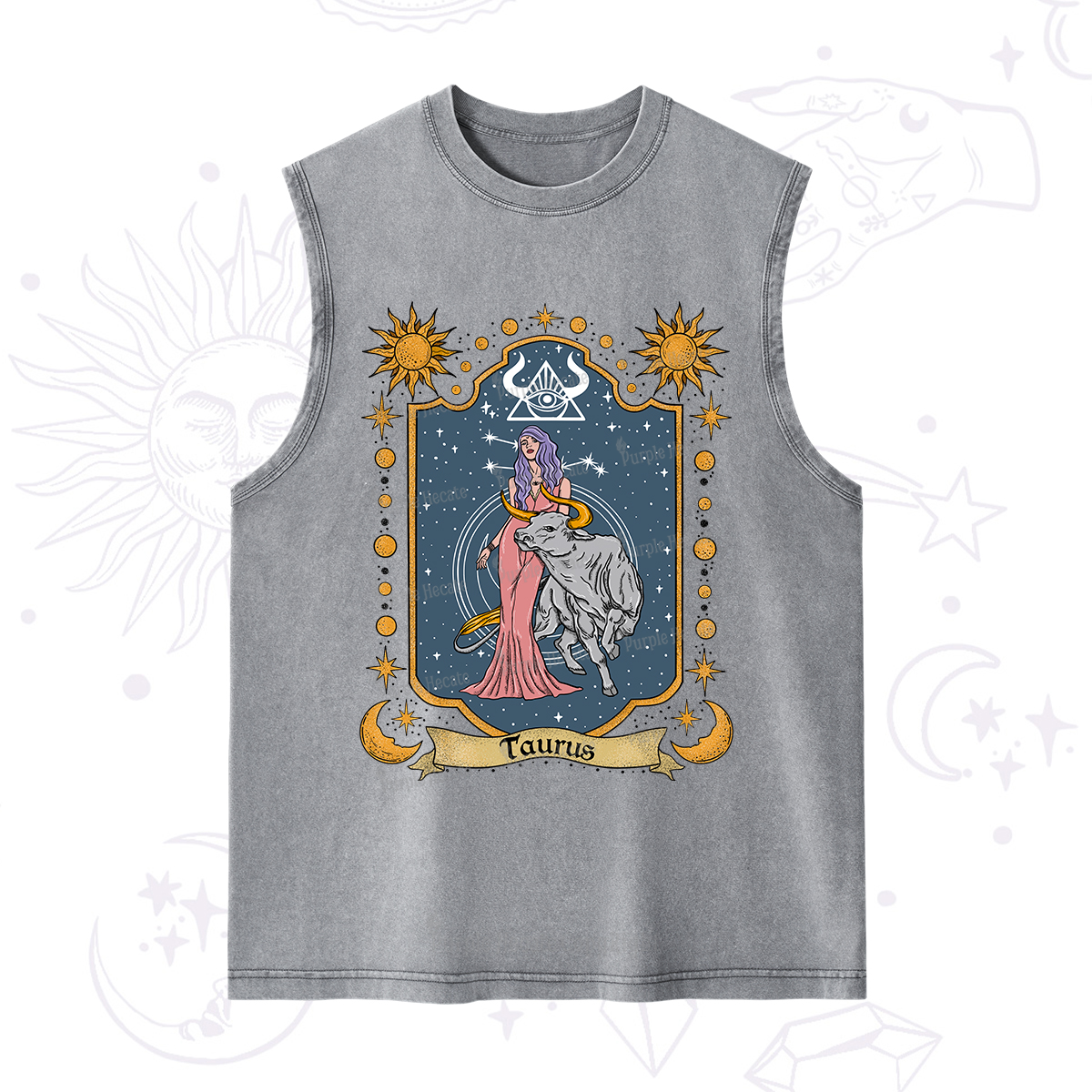Purplehecate Taurus Zodiac Washed Tank