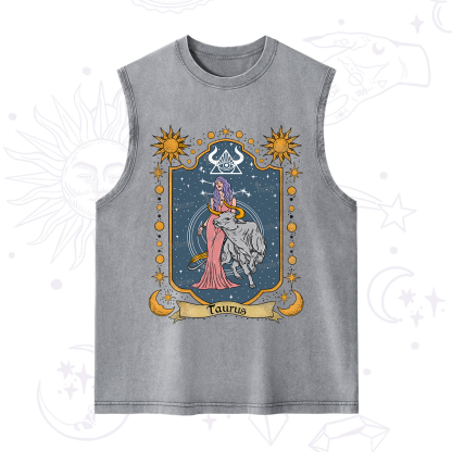 Purplehecate Taurus Zodiac Washed Tank