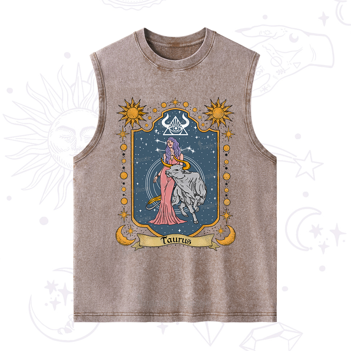 Purplehecate Taurus Zodiac Washed Tank