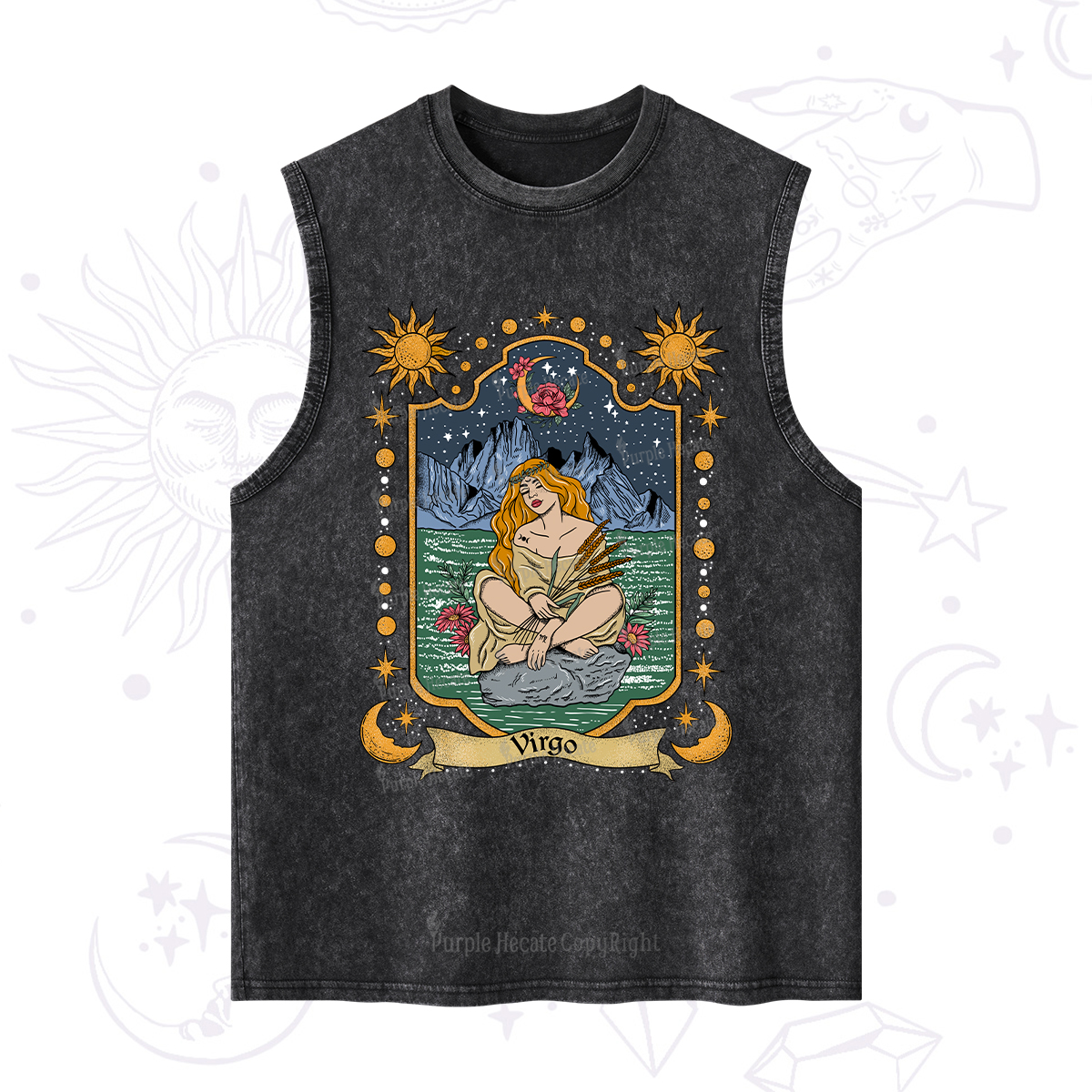 Purplehecate Virgo Zodiac Washed Tank