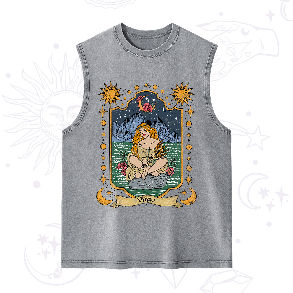 Purplehecate Virgo Zodiac Washed Tank