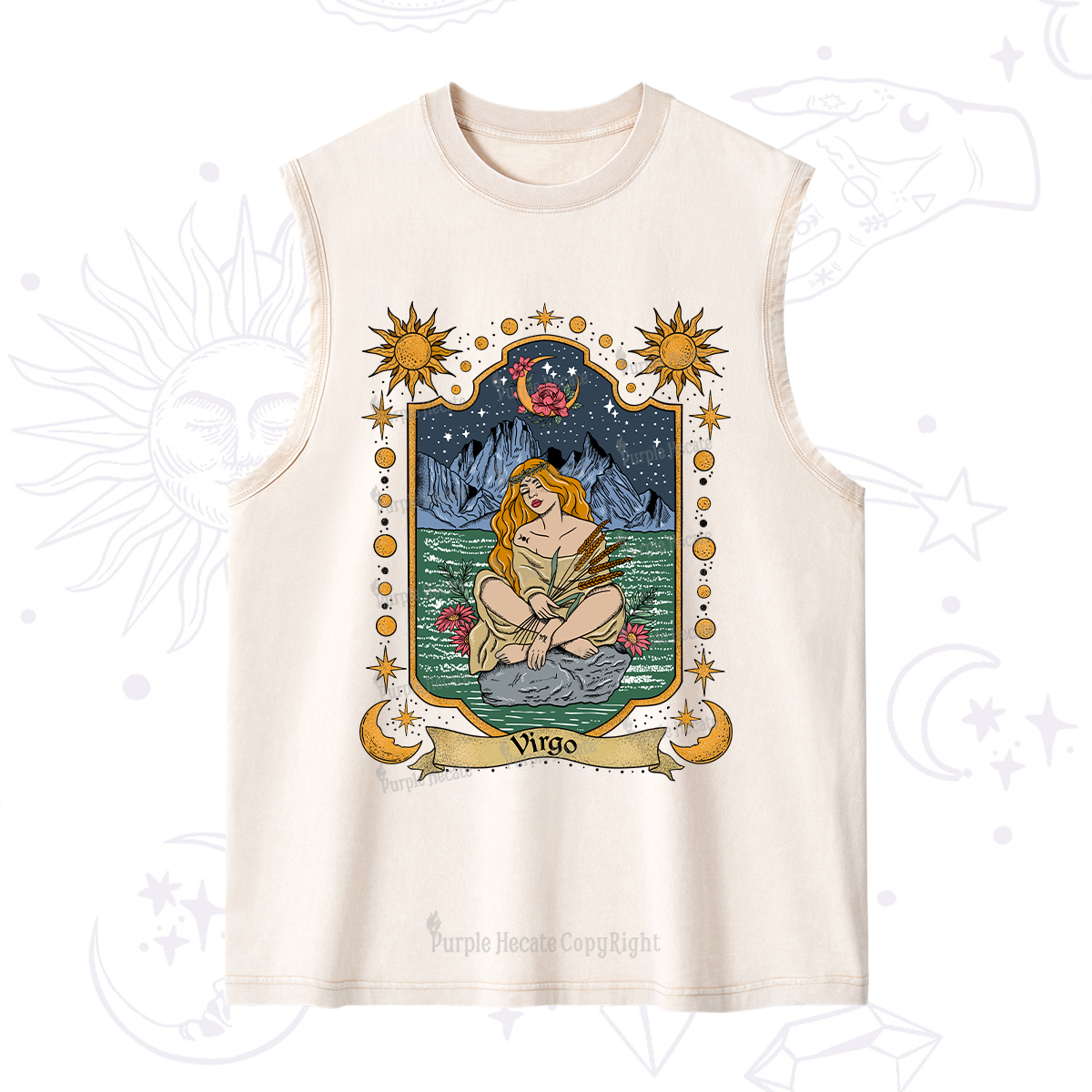 Purplehecate Virgo Zodiac Washed Tank