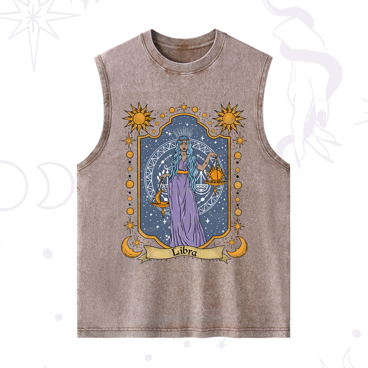 Purplehecate Libra Zodiac Washed Tank