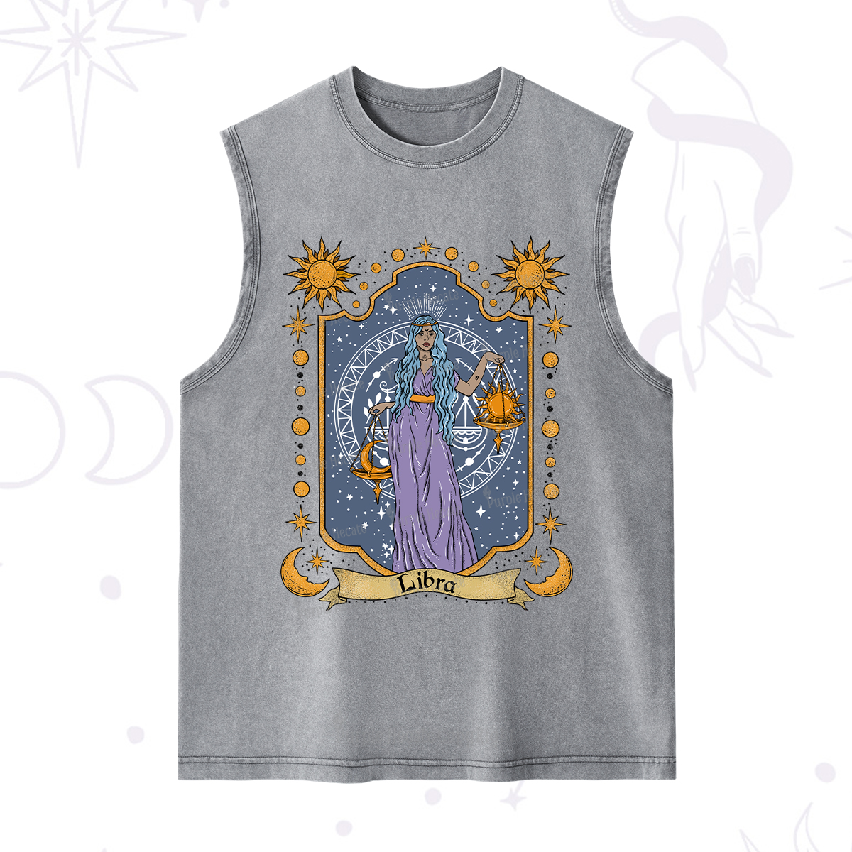 Purplehecate Libra Zodiac Washed Tank