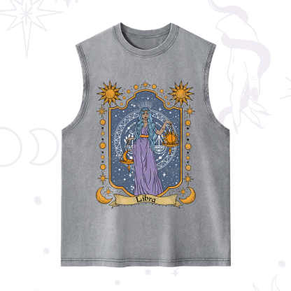 Purplehecate Libra Zodiac Washed Tank
