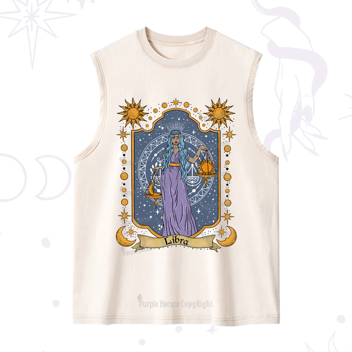 Purplehecate Libra Zodiac Washed Tank