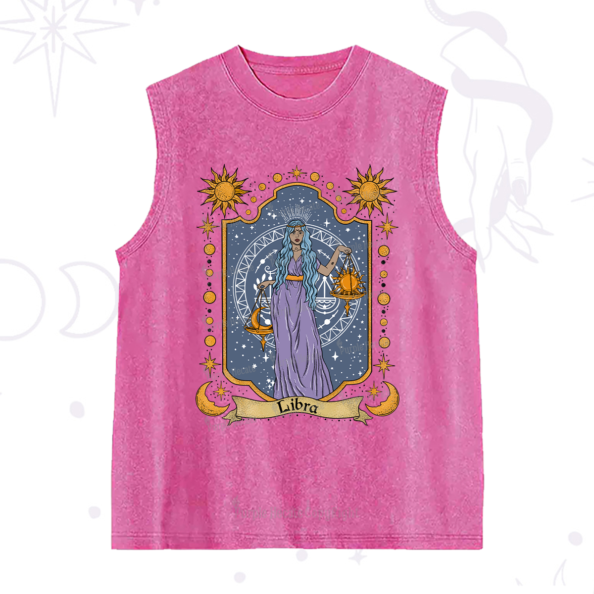 Purplehecate Libra Zodiac Washed Tank