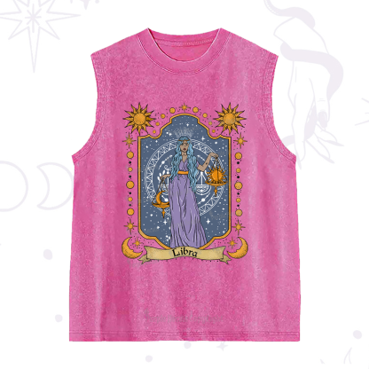 Purplehecate Libra Zodiac Washed Tank