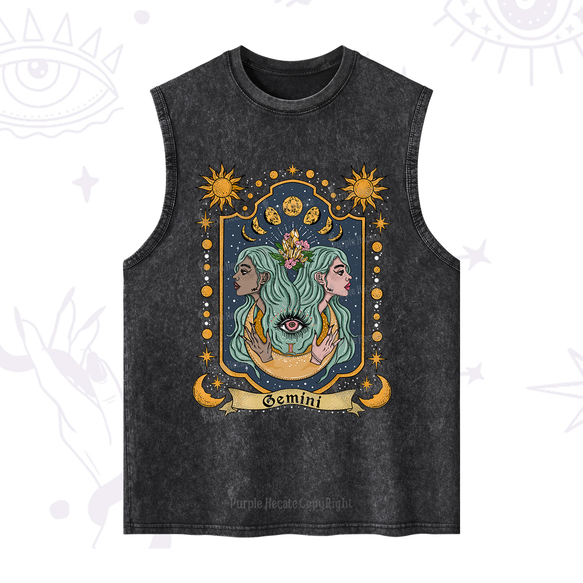 Purplehecate Gemini Zodiac Washed Tank