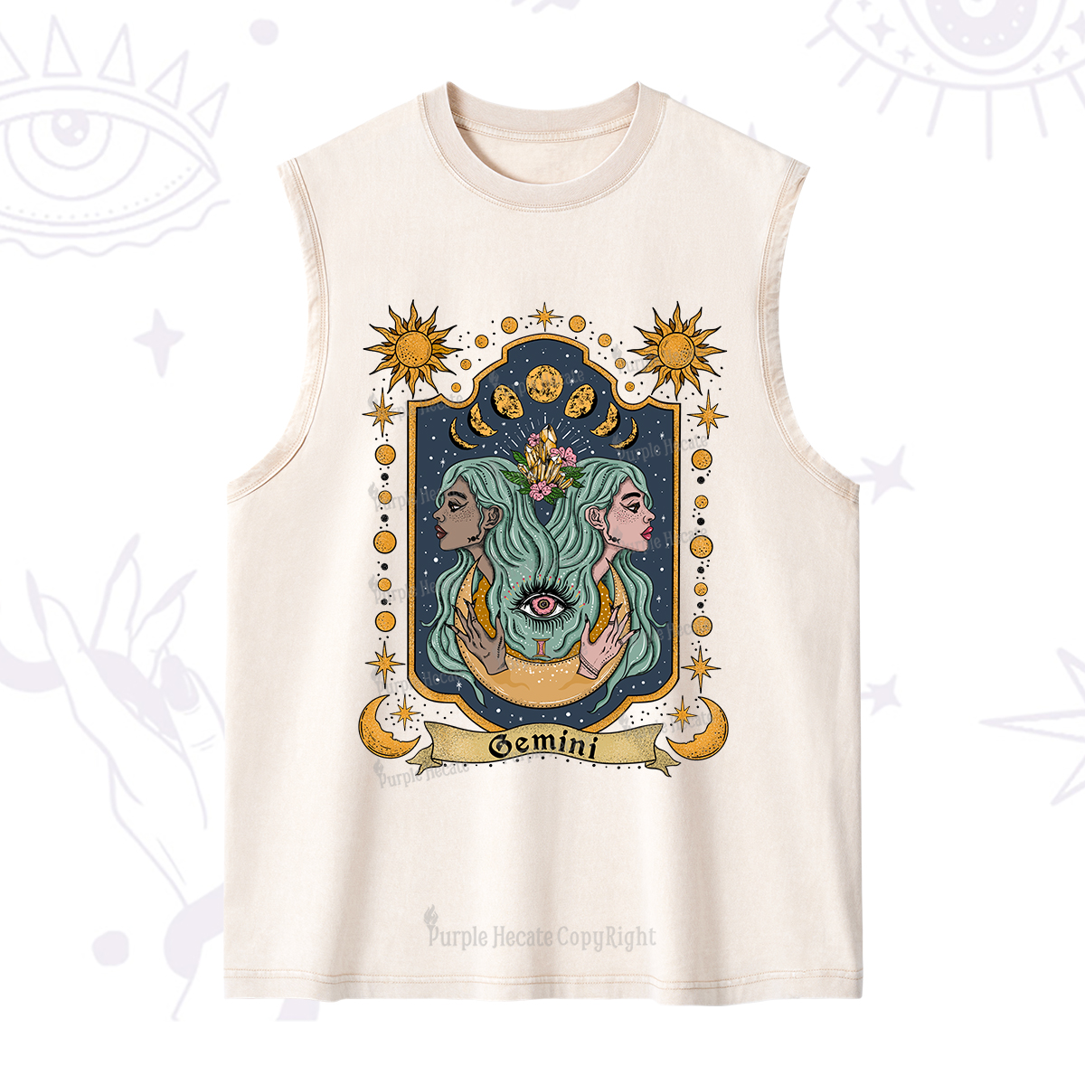 Purplehecate Gemini Zodiac Washed Tank
