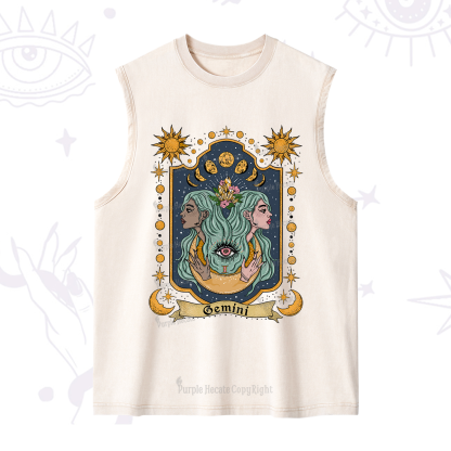 Purplehecate Gemini Zodiac Washed Tank