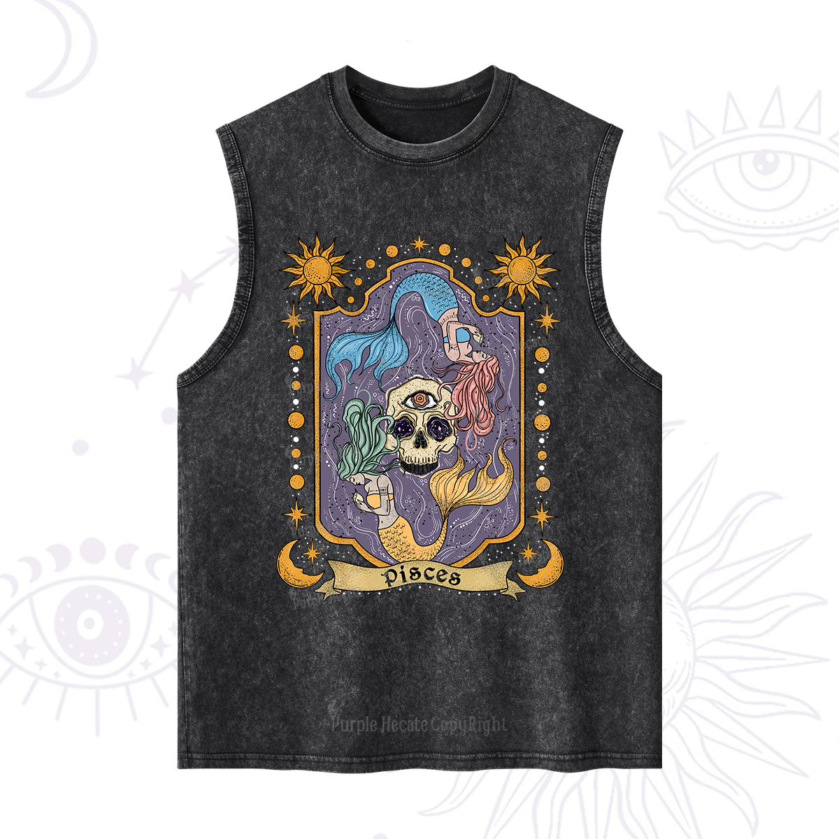 Purplehecate Pisces Zodiac Washed Tank