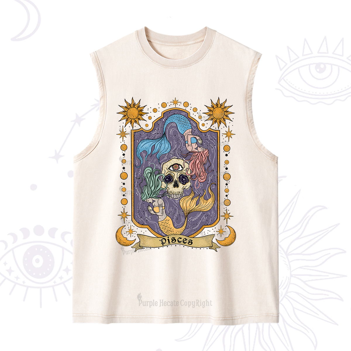 Purplehecate Pisces Zodiac Washed Tank