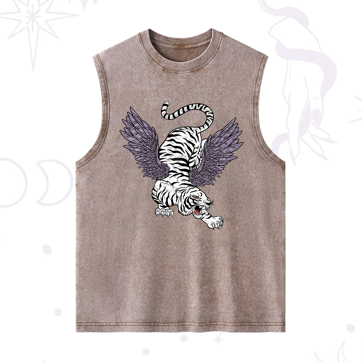 Purplehecate Tiger With Wings Washed Tank