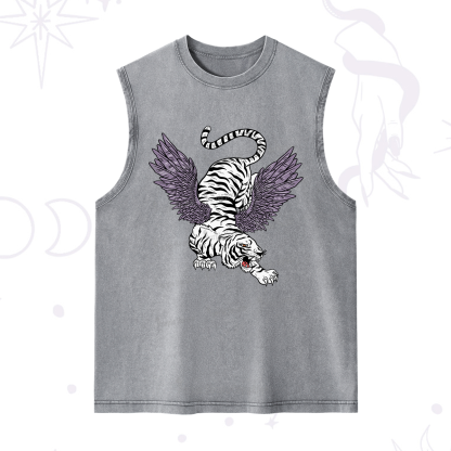 Purplehecate Tiger With Wings Washed Tank