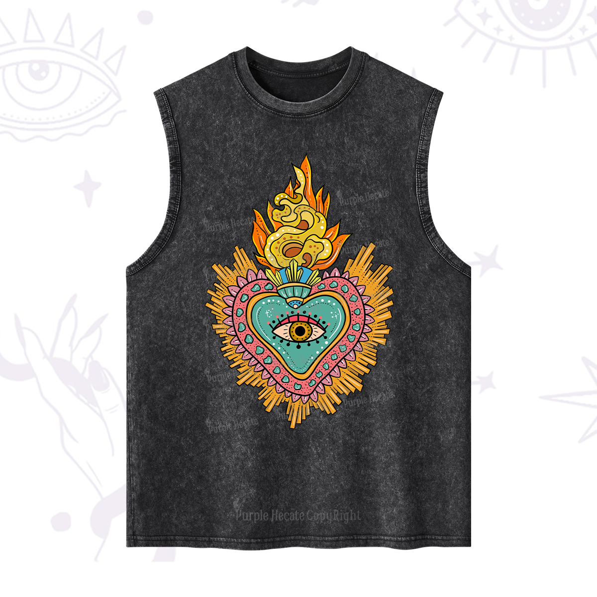 Purplehecate Rainbow Sacred Heart Washed Tank