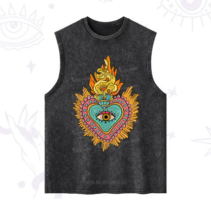 Purplehecate Rainbow Sacred Heart Washed Tank