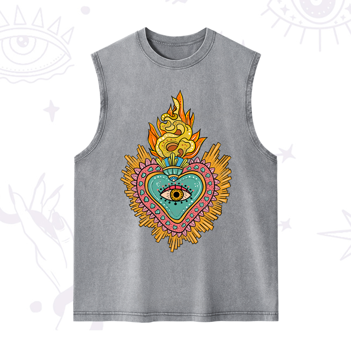 Purplehecate Rainbow Sacred Heart Washed Tank