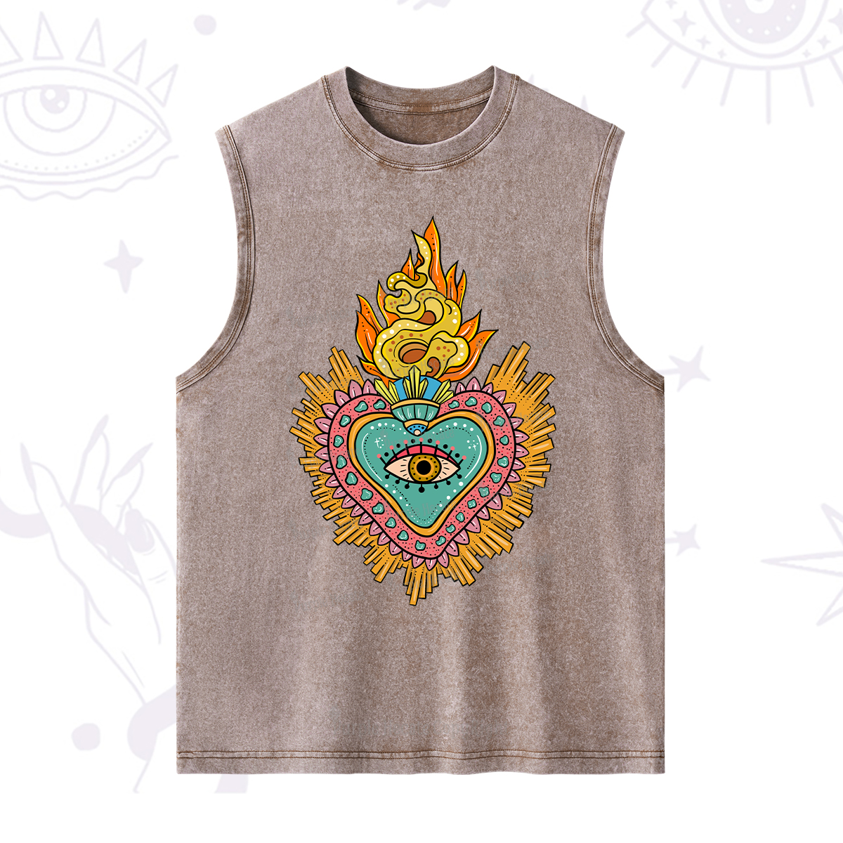 Purplehecate Rainbow Sacred Heart Washed Tank