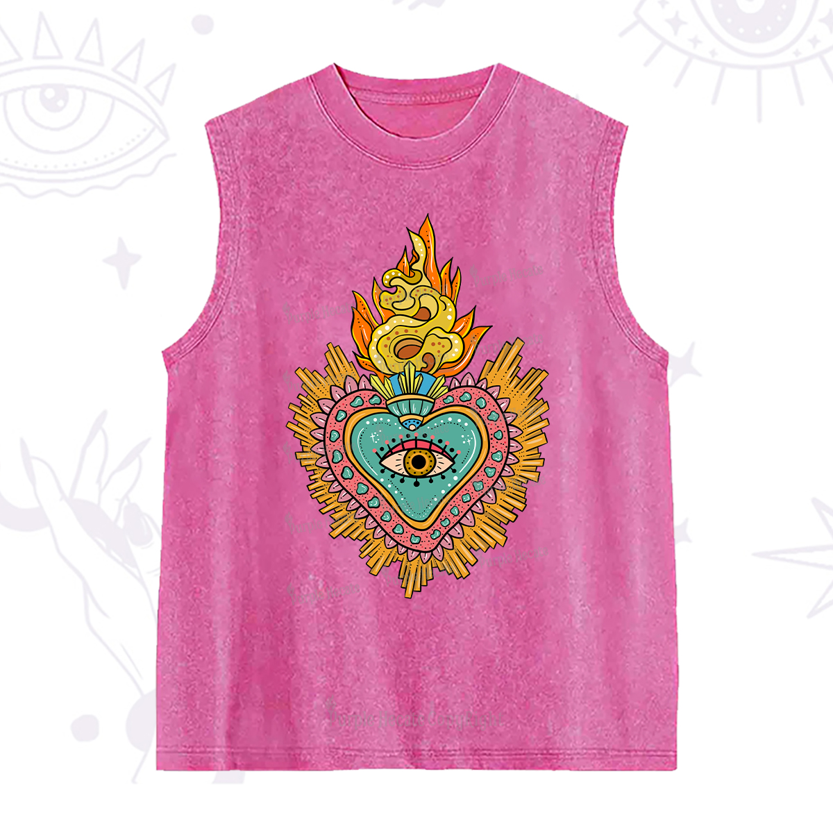 Purplehecate Rainbow Sacred Heart Washed Tank