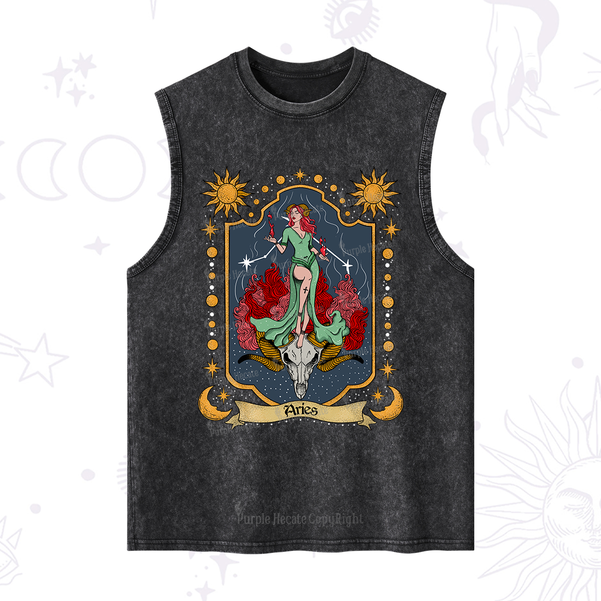 Purplehecate Aries Zodiac Washed Tank