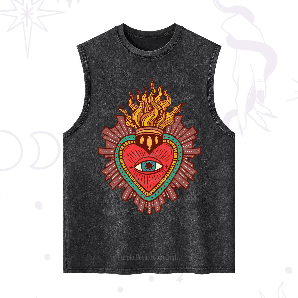 Purplehecate Sacred Heart Washed Tank