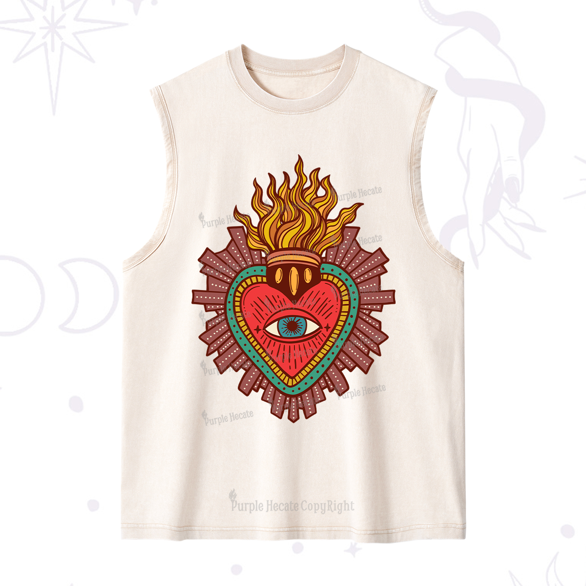 Purplehecate Sacred Heart Washed Tank