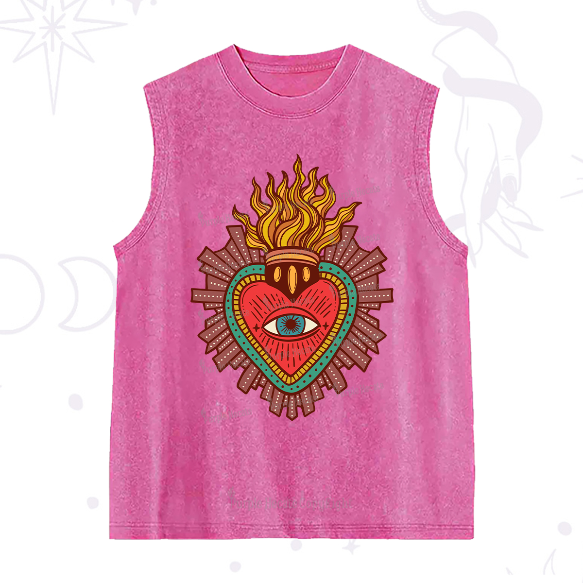 Purplehecate Sacred Heart Washed Tank