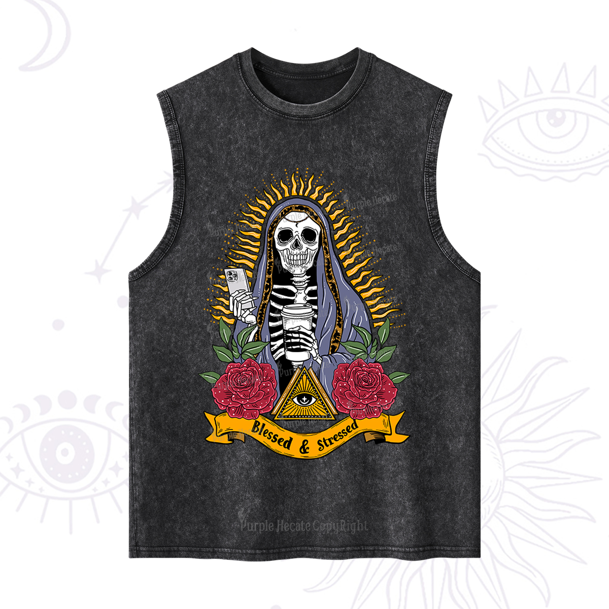 Purplehecate Blessed And Stressed Washed Tank