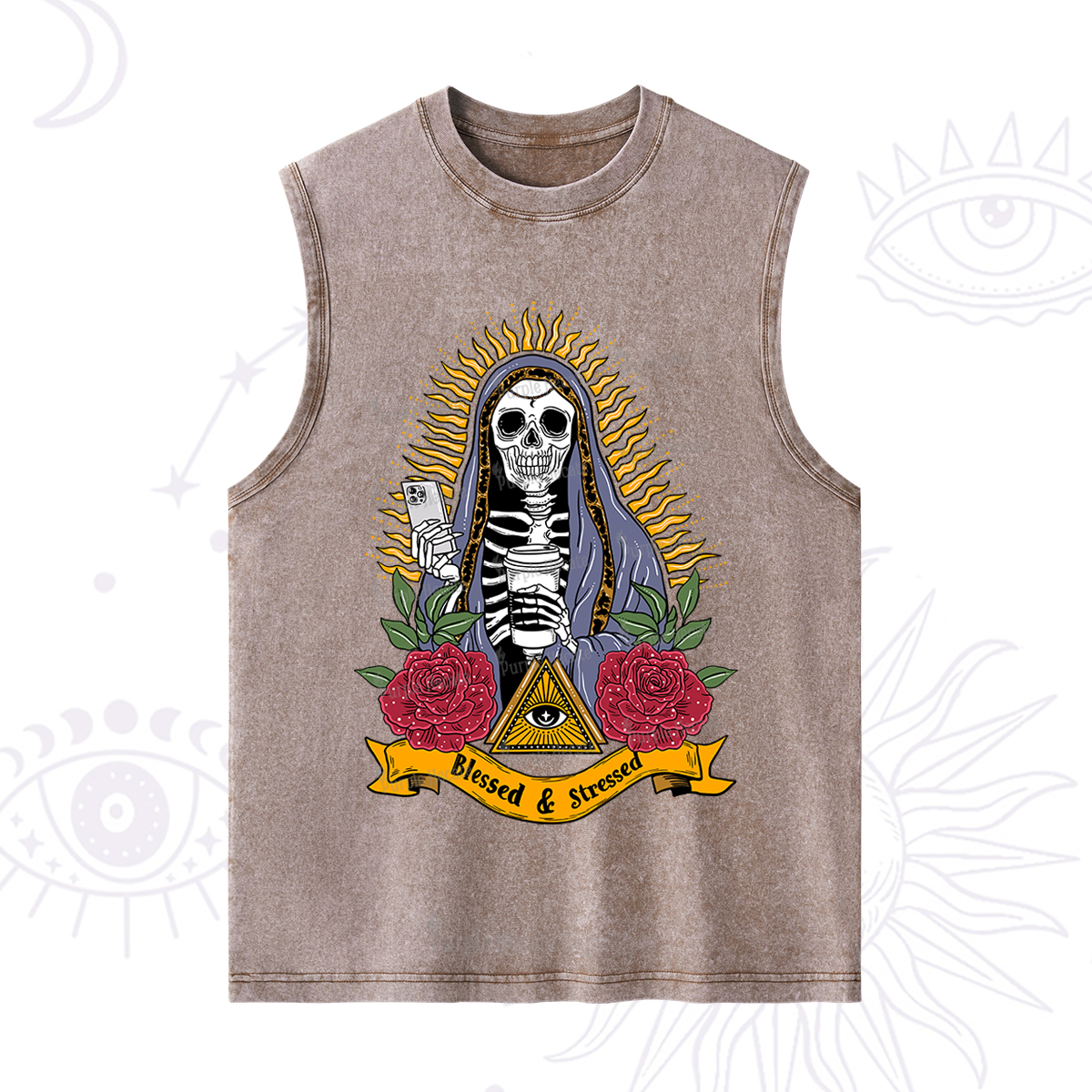 Purplehecate Blessed And Stressed Washed Tank