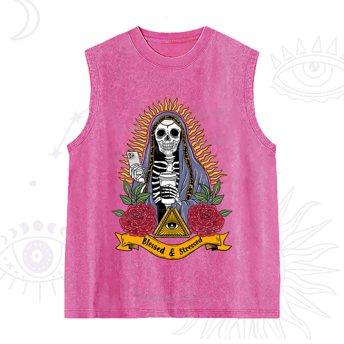 Purplehecate Blessed And Stressed Washed Tank