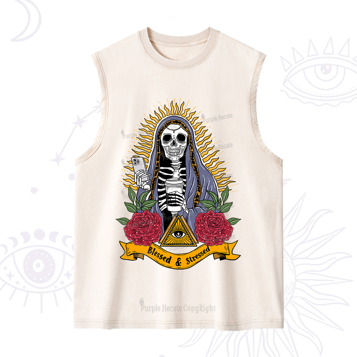 Purplehecate Blessed And Stressed Washed Tank