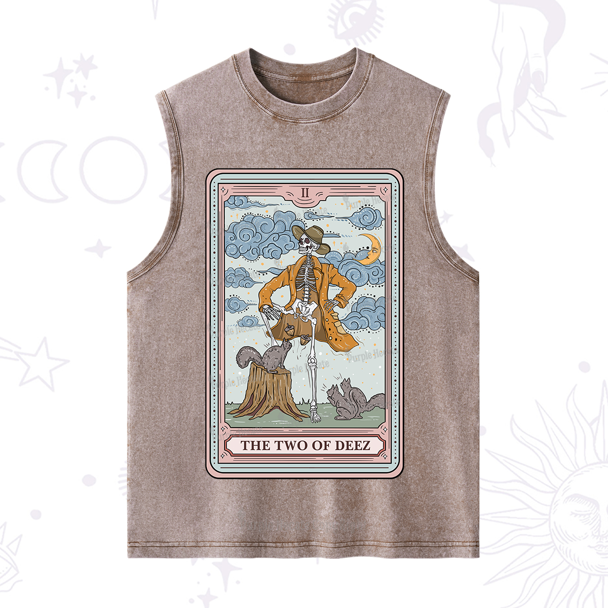 Purplehecate The Two Of Deez Tarot Washed Tank