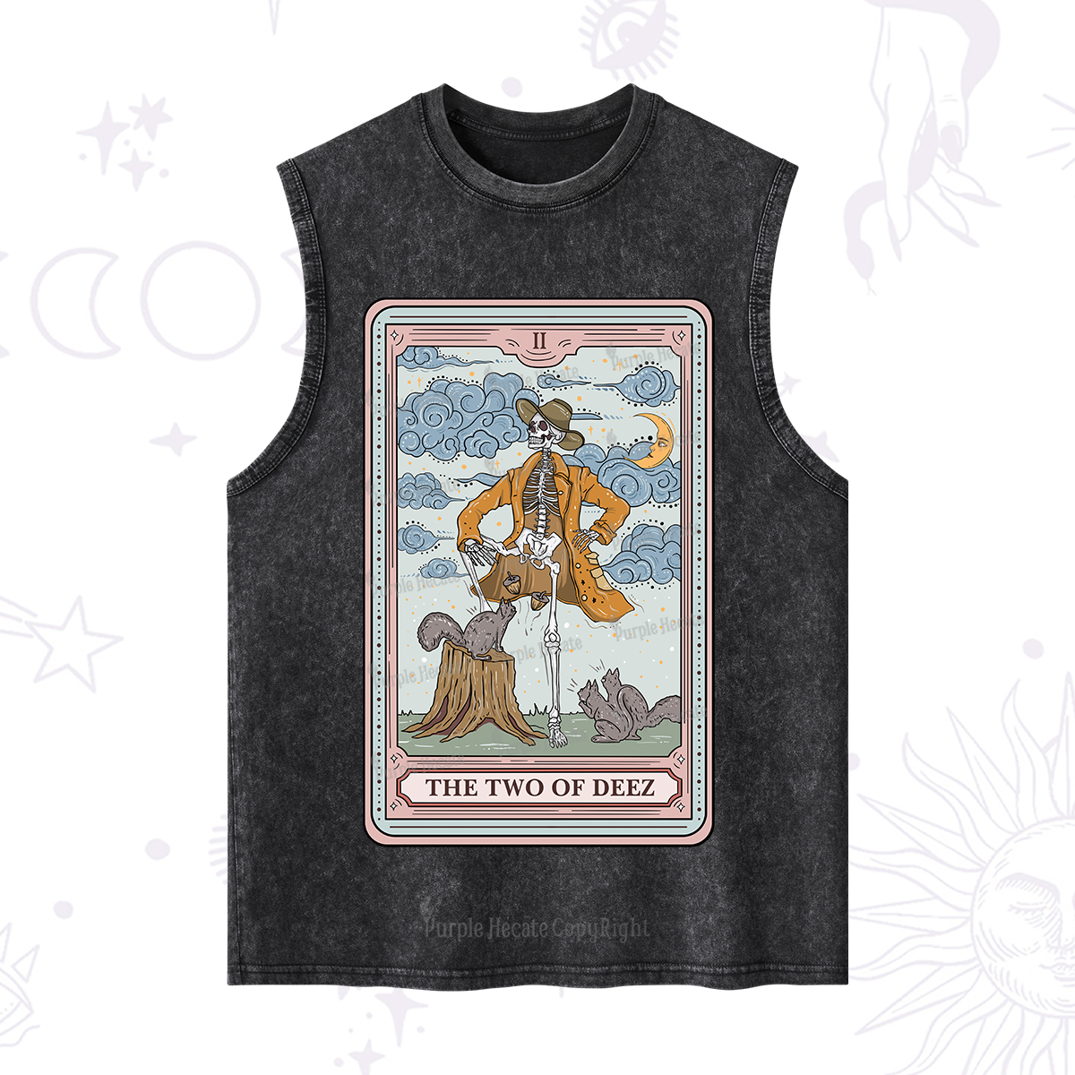 Purplehecate The Two Of Deez Tarot Washed Tank