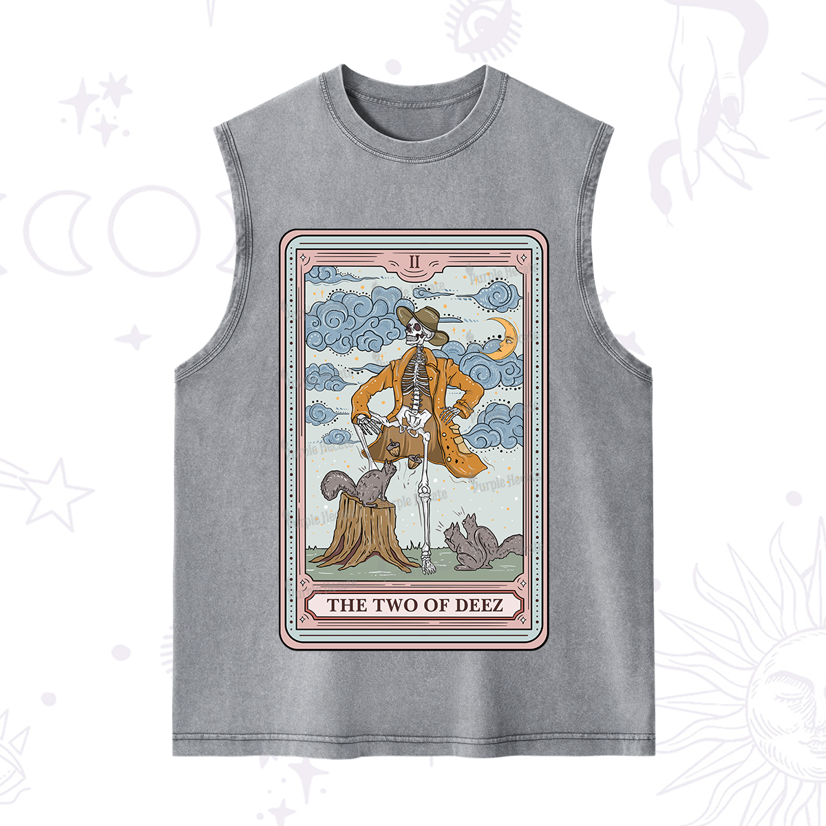 Purplehecate The Two Of Deez Tarot Washed Tank