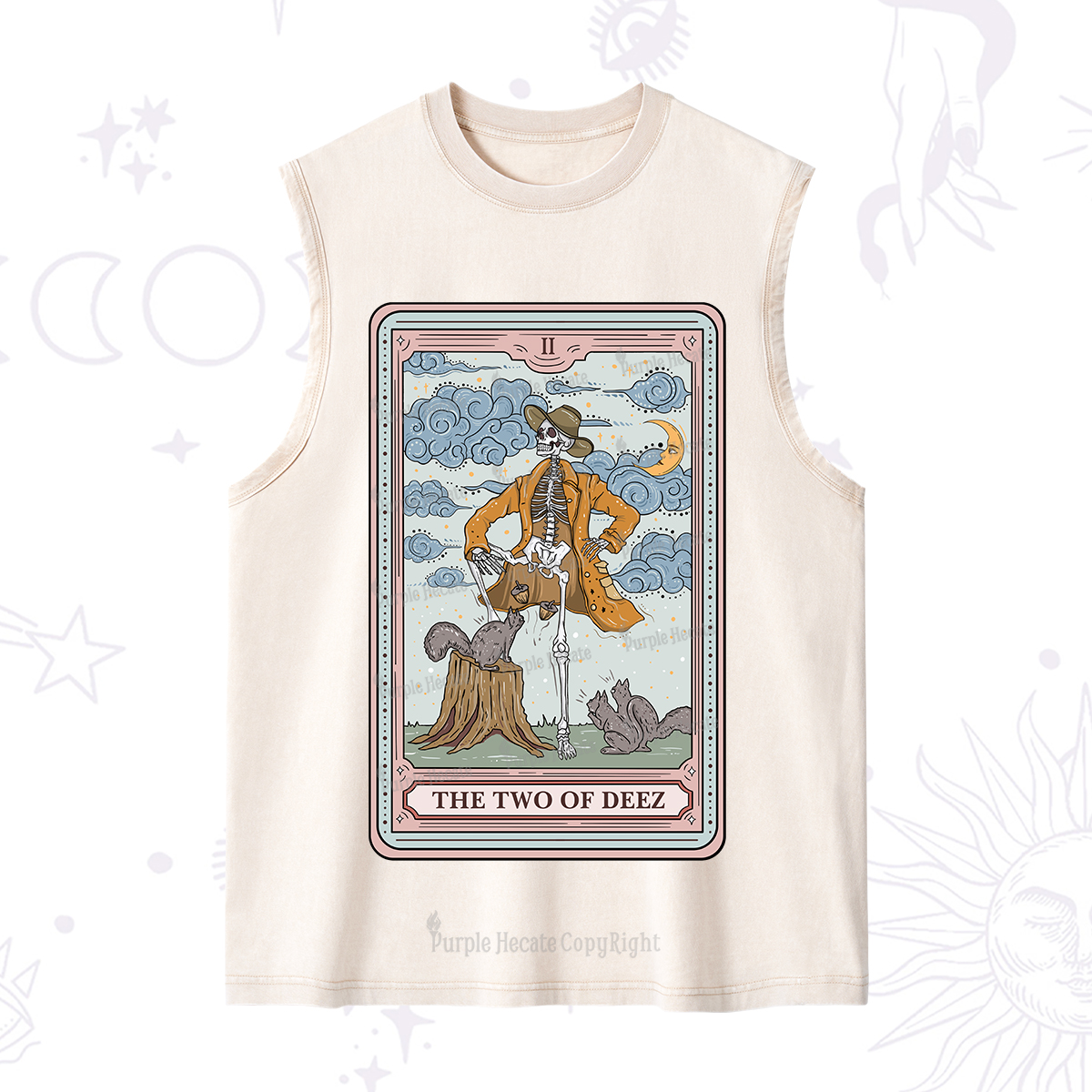 Purplehecate The Two Of Deez Tarot Washed Tank