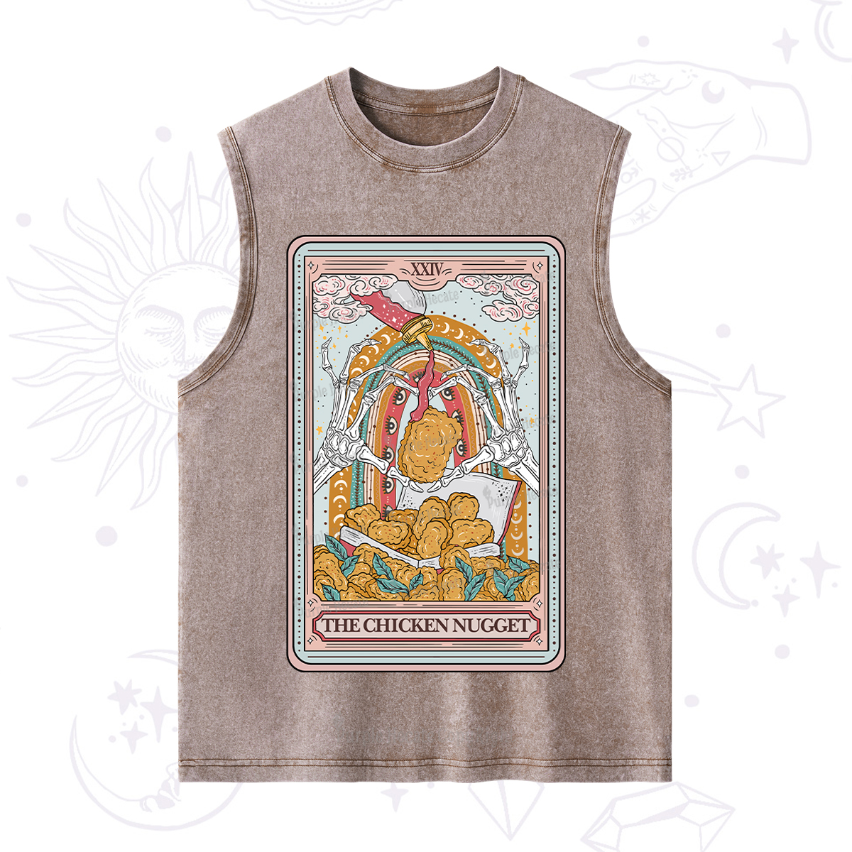 Purplehecate The Chicken Nugget Food Tarot Washed Tank
