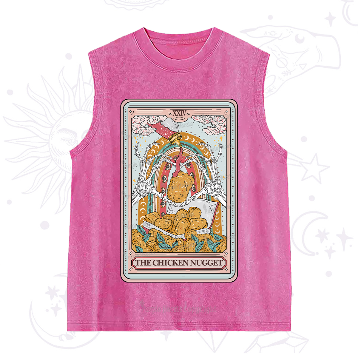 Purplehecate The Chicken Nugget Food Tarot Washed Tank